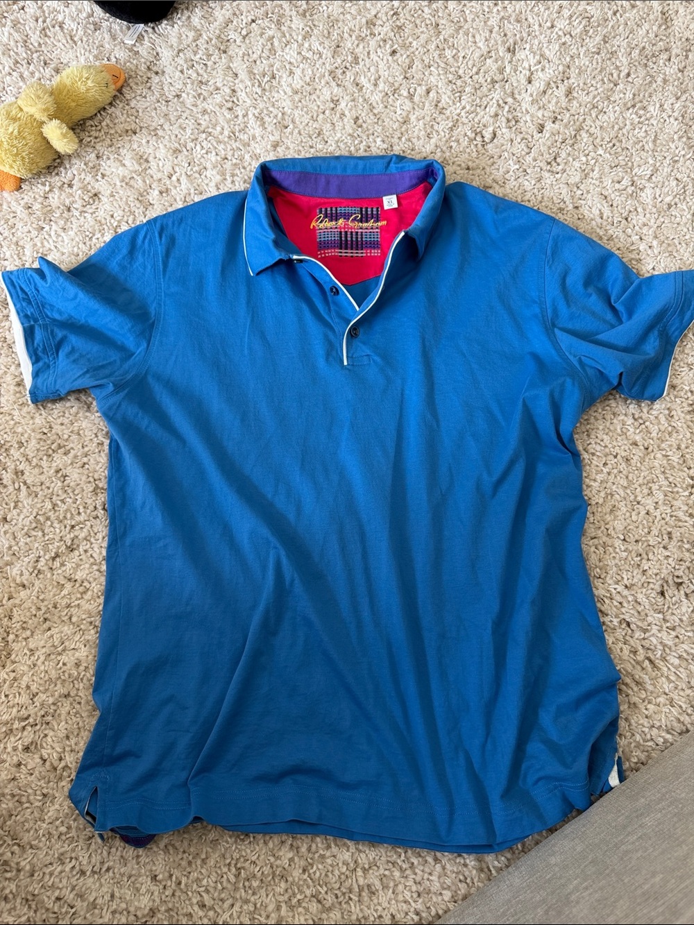 Robert Graham Blue Polo with Red Inner Placket
